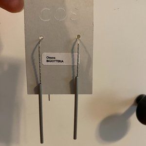 COS Silver drop earrings